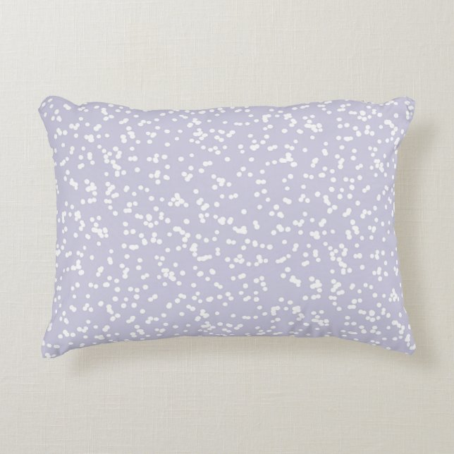 Ditsy Dots Pattern - White on Dusty Purple Dekokissen (Vorderseite)