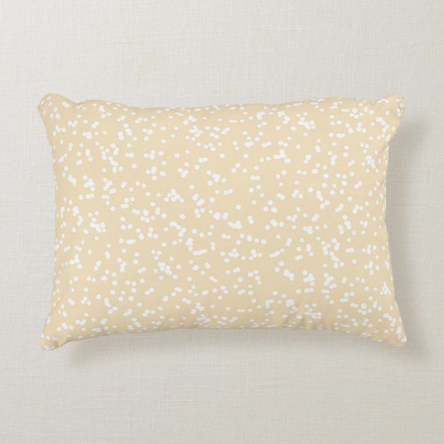 Ditsy Dots Pattern - White on Pale Yellow Dekokissen (Vorderseite)