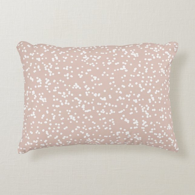 Ditsy Dots Pattern - White on Soft Terracotta Dekokissen (Vorderseite)
