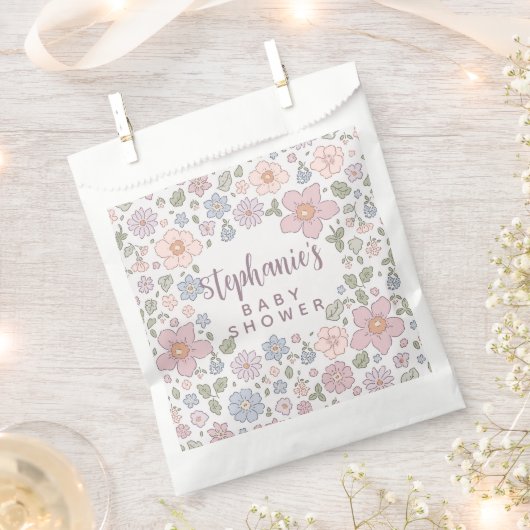 Ditsy Floral Baby Dusche Gastgeschenk Papiertasche Geschenktütchen (Ausgeschnitten)
