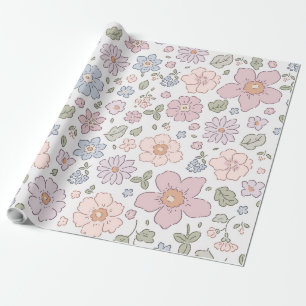 Ditsy Floral Baby Shooter Wrapping Paper Geschenkpapier