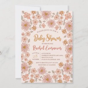 Ditsy Floral Boho Babydusche Einladung
