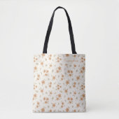 Ditsy Floral Boho Wildflower Neutral Beige Name Tasche (Vorderseite)