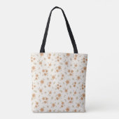 Ditsy Floral Boho Wildflower Neutral Beige Name Tasche (Rückseite)