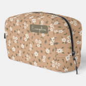 Ditsy Floral Boho Wildflower Neutral Girly Name Waschbeutel (Rechte Ecke)