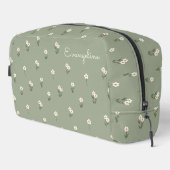 Ditsy Floral Boho Wildflower Salbei Grüner Name Waschbeutel (Rechte Ecke)