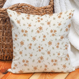 Ditsy Floral Cottagecore Boho Wildflower Beige Kissen