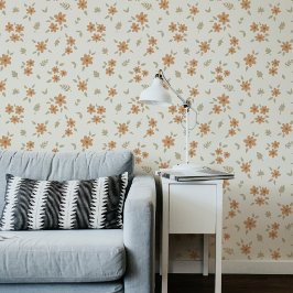 Ditsy Floral Cottagecore Boho Wildflower Beige Tapete