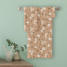 Ditsy Floral Cottagecore Boho Wildflower Tan Brown