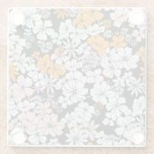 Ditsy Floral: farbenfroher dunkler Hintergrund. Glasuntersetzer (Rückseite)