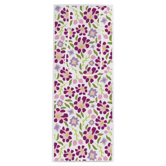 Ditsy floral geschenktüte für weinflaschen (Vorderseite)