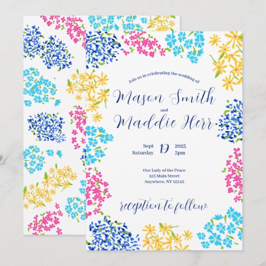 Ditsy Floral Invite Einladung (Vorne/Hinten)