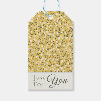 Ditsy Floral "Just For You" - Mustard Cream Geschenkanhänger