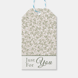 Ditsy Floral "Just For You" - Oatmeal Linen Geschenkanhänger