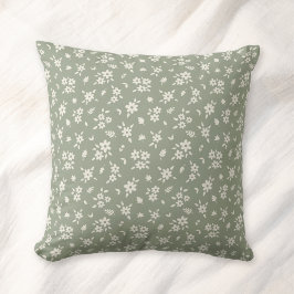 Ditsy Floral Muted Neutral Cottagecore Sage Green Kissen