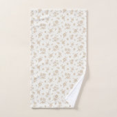 Ditsy Floral Muted Neutral Soft Pale Cream Beige Badhandtuch Set (Handtuch)