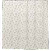 Ditsy Floral Muted Neutral Soft Pale Cream Beige Duschvorhang (Vorderseite)