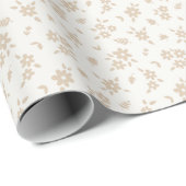 Ditsy Floral Muted Neutral Soft Pale Cream Beige Geschenkpapier (Rolleneckpunkt)
