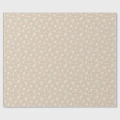 Ditsy Floral Muted Neutral Soft Pale Tan Taupe Geschenkpapier (Flach)