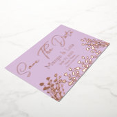 Ditsy Floral Save the Date gepresst Folieneinladung (Gedreht)