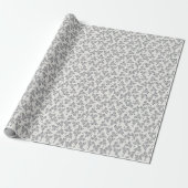 Ditsy Florals in Grau Geschenkpapier (Ungerollt)