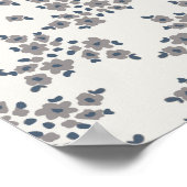 Ditsy Florals in Grau Poster (Ecke)