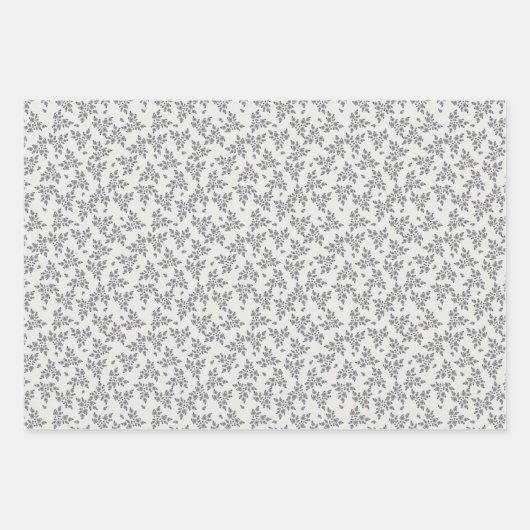 Ditsy Florals in Grey Geschenkpapier Set (Vorderseite 2)