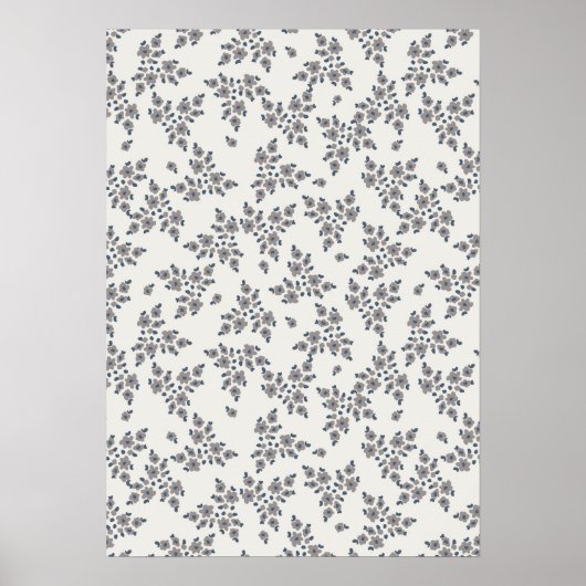 Ditsy Florals in Grey Poster (Vorne)