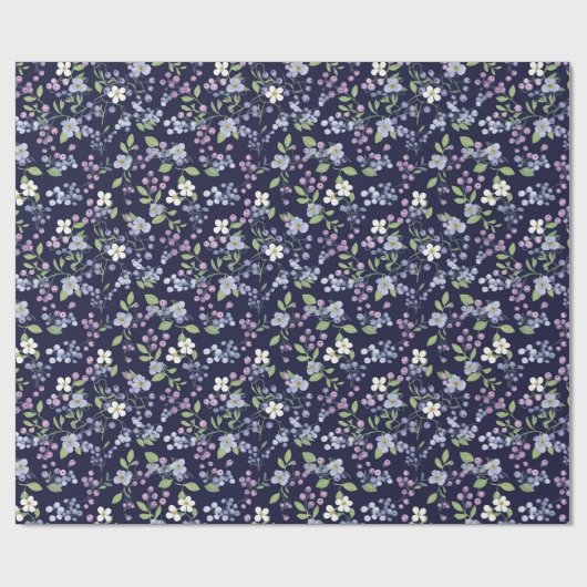 Ditsy fruits - Blueberries Geschenkpapier (Flach)