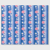 Ditsy Gingham Grandmillenial Daisies Geschenkpapier (Flach)