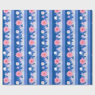 Ditsy Gingham Grandmillenial Daisies Geschenkpapier