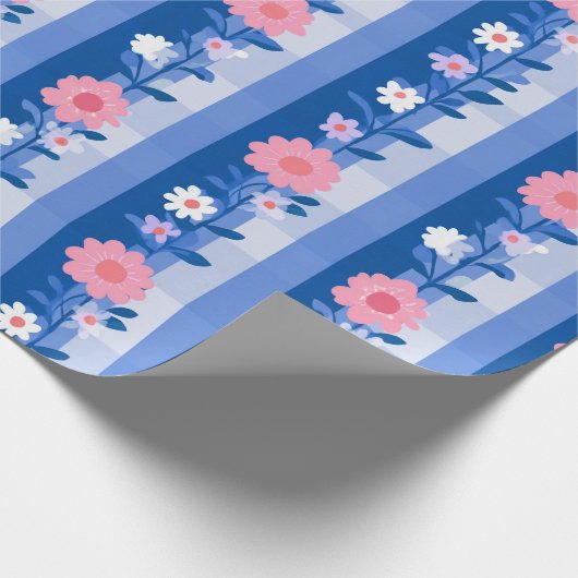 Ditsy Gingham Grandmillenial Daisies Geschenkpapier (Ecke)