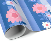Ditsy Gingham Grandmillenial Daisies Geschenkpapier (Rolleneckpunkt)