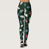 Ditsy Ginkgo: Dunkler Herbst Nahtlos. Leggings (Rückseite)