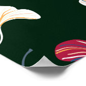 Ditsy Ginkgo: Dunkler Herbst Nahtlos. Poster (Ecke)