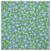 Ditsy helle blaue Singrüne auf grünem Blumen Stoff (Muster)