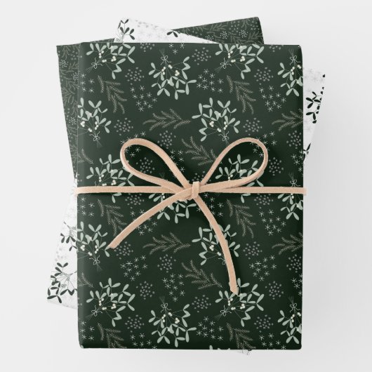 Ditsy Mistletoweispapier Geschenkpapier Set (Beispiel)