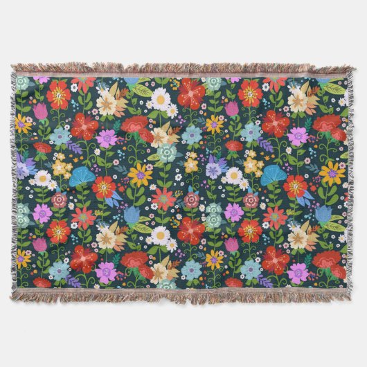 Ditsy-nahtlose Blume Muster-13554 Decke (Vorderseite)