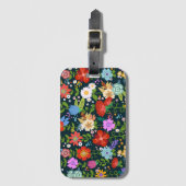 Ditsy-nahtlose Blume Muster-13554 Gepäckanhänger (Vorderseite Vertikal)