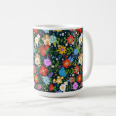 Ditsy-nahtlose Blume Muster-13554 Kaffeetasse (VorderseiteRechts)