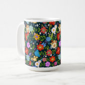 Ditsy-nahtlose Blume Muster-13554 Kaffeetasse (Vorderseite Links)