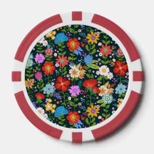 Ditsy-nahtlose Blume Muster-13554 Pokerchips
