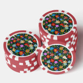 Ditsy-nahtlose Blume Muster-13554 Pokerchips (Stapel)