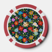 Ditsy-nahtlose Blume Muster-13554 Pokerchips (Rückseite)