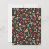 Ditsy Natural Christmas Feiertagskarte (Vorderseite)