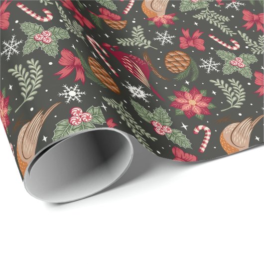 Ditsy Natural Christmas Geschenkpapier (Rolleneckpunkt)