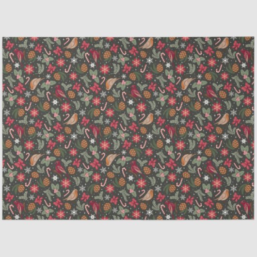 Ditsy Natural Christmas Seidenpapier (Vorderseite)