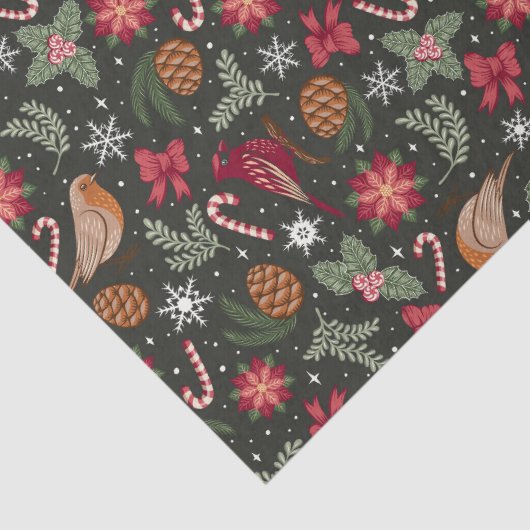 Ditsy Natural Christmas Seidenpapier (Detail)