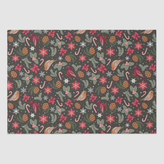 Ditsy Natural Christmas Seidenpapier (Vorderseite)