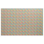 Ditsy Orange Blumenmuster auf türkisfarbenem Stoff (Yard (91,4 cm))